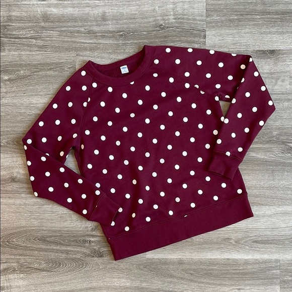 Old Navy polkadot print fleece lined sweater - Picture 1 of 4